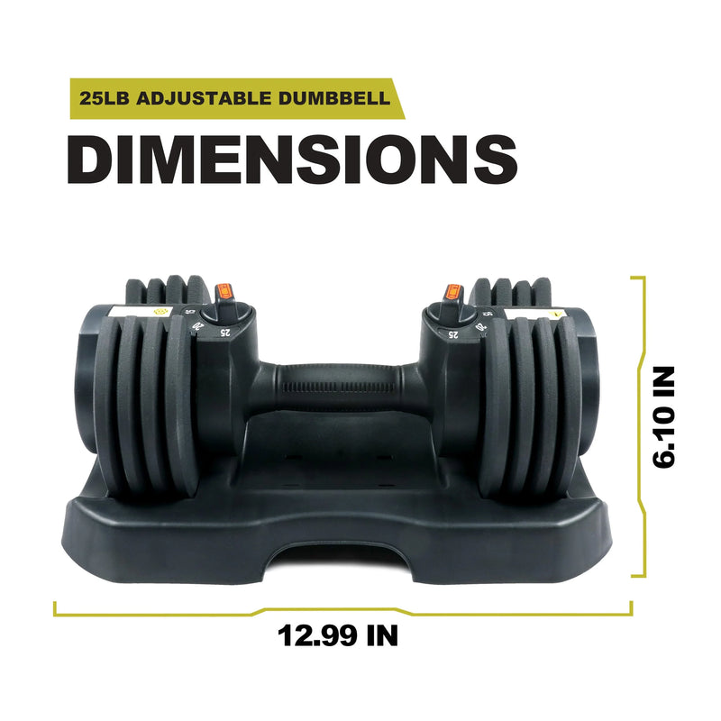 PRCTZ Adjustable Dumbbells – 5-25 Lb Strength Training for Home & Gym.
